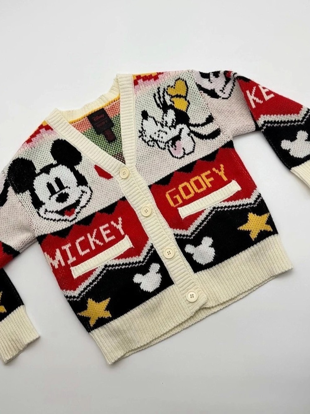 Disney Mickey & Friends cardigan Girls Size 7/8 or women's size small.Knit Cardi